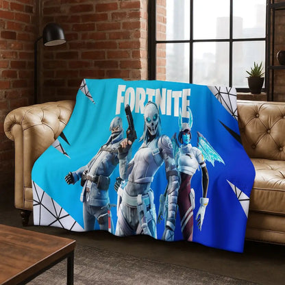 3D F-Fortnite -peliaiheinen sarjakuvatyylinen flanellipeitto, pehmeä ja lämmin torkkupeitto sänkyyn, makuuhuoneeseen, olohuoneeseen, matkalle ja retkeilyyn, lahja lapsille