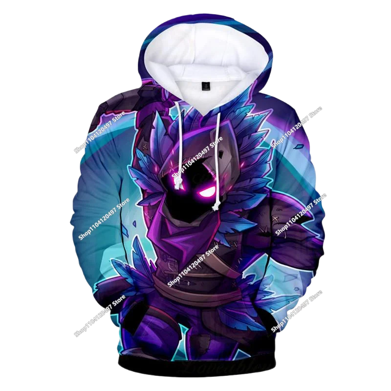 Camisola com Capuz Infantil de Outono — T-shirt Hoodie Fortnite Nova, Roupa Casual Confortável para Crianças, Estilo Streetwear