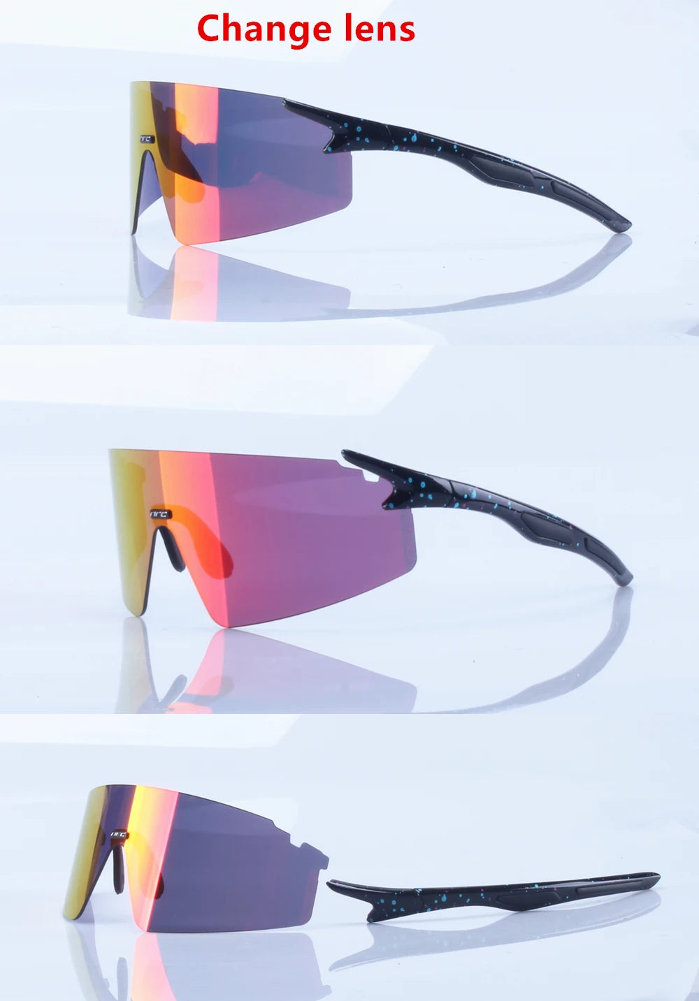 NRC Brand Cycling Sunglasses UV400 TR90 Sports Bicycle Glasses MTB Mountain Bike Fishing Hiking Riding Eyewear for Men Women