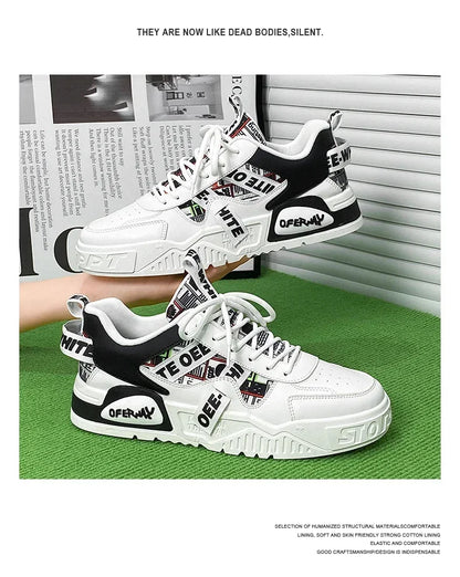 Zapatillas de hombre tipo skate para verano, en cuero, informales y de moda, para exterior, running, deporte, senderismo y tenis, con plataforma, diseño de lujo