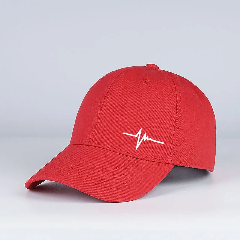 Heartbeat ECG Lifeline Print Baseball Cap Men Women Adjustable Dad Hat Minimalist Casual Sport Sun Hat