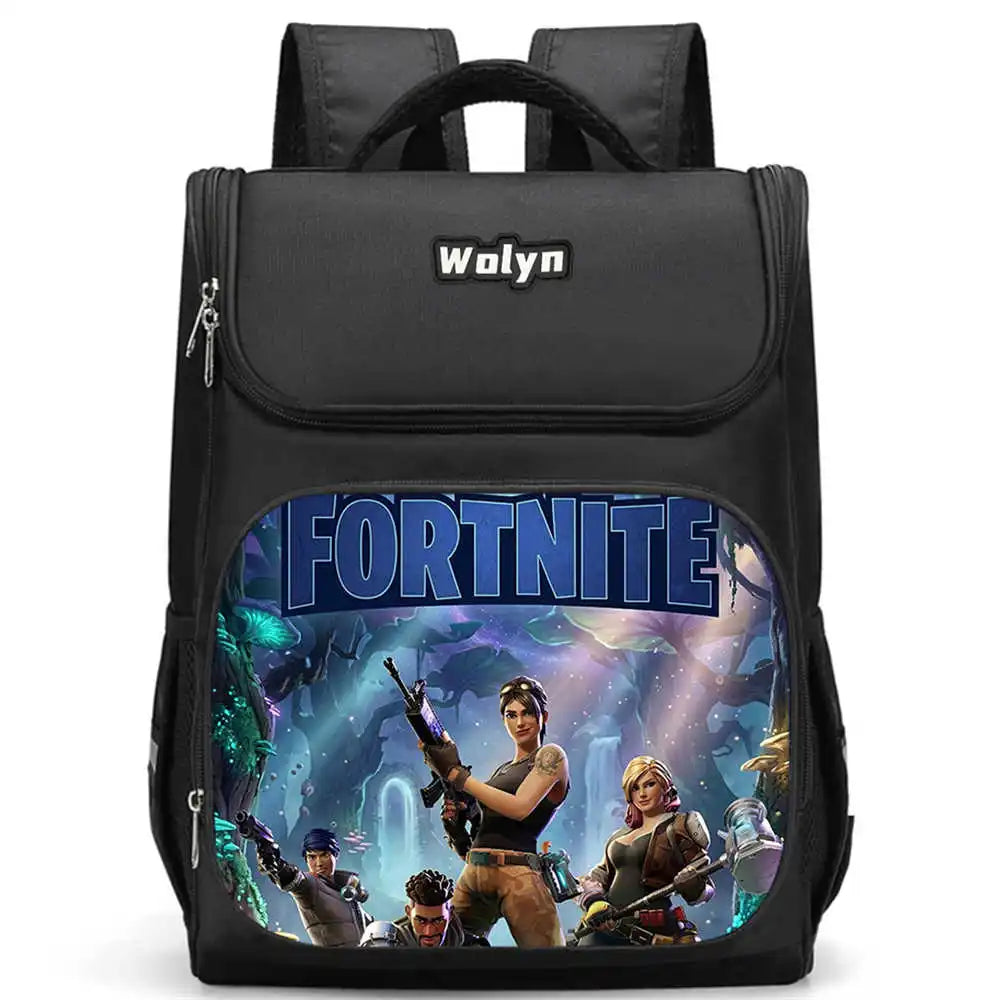 School Backpack With Multi Compartment, Large Cartoon Fortnite School Bags For Boys & Girls, Durable Child Backpack For Ages 5-10