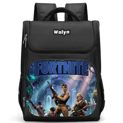 School Backpack With Multi Compartment, Large Cartoon Fortnite School Bags For Boys & Girls, Durable Child Backpack For Ages 5-10