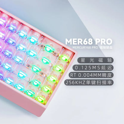 IROK Carotmas Mercury68 Teclado Mecânico com Switches Magnéticos 8K 68 Teclas RT0.004mm Baixa Latência Teclado Gaming com Fio Personalizado para PC Presentes