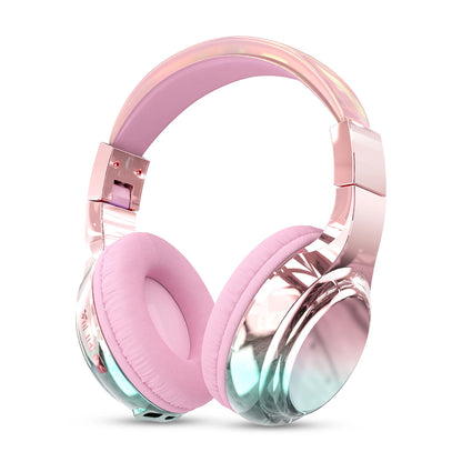 Écouteurs Bluetooth brillants pour enfants et filles, casque stéréo sans fil avec micro, pour l'école et les voyages, casque musical pour enfants, cadeaux pour enfants