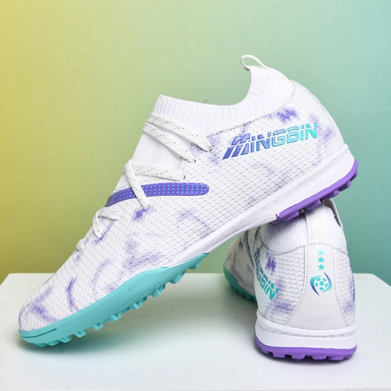 Turf Soccer Cleats Professional Men Football Boots Breathable Mesh Youth Soccer Shoes Anti Skid Male Sneakers Society Chuteira