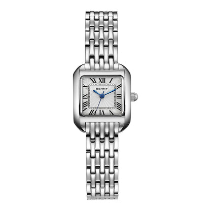 BERNY Luxury Brand Women's Watch New In High Quality S/S Square Ladies Quartz Watches Fashion Elegant Business Wristwatch