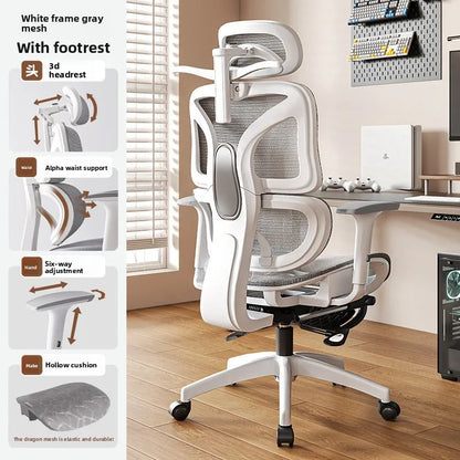 UVR Ergonomic Gaming Chair Comfortable Computer Chair with Footrest, Adjustable Office Chair, Reclining E-Sports Chair for Long Sitting and Work