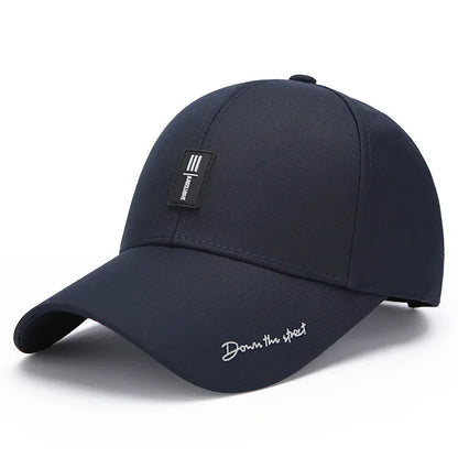 Men's Baseball Hat Hard Top Spring Autumn Big Head Circumference Cotton Cap Sun Protection Dad Cap Adjustable Strap Fishing Hat
