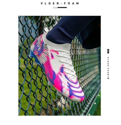 New Men's Soccer Shoes Hot-Selling Sneakers Grass Cleats High-Quality Football Boots Non-Slip Boys Match Outdoor High-Top Light