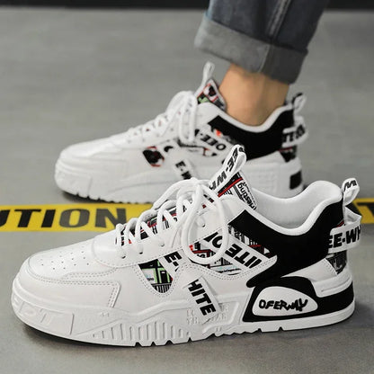 Zapatillas de hombre tipo skate para verano, en cuero, informales y de moda, para exterior, running, deporte, senderismo y tenis, con plataforma, diseño de lujo