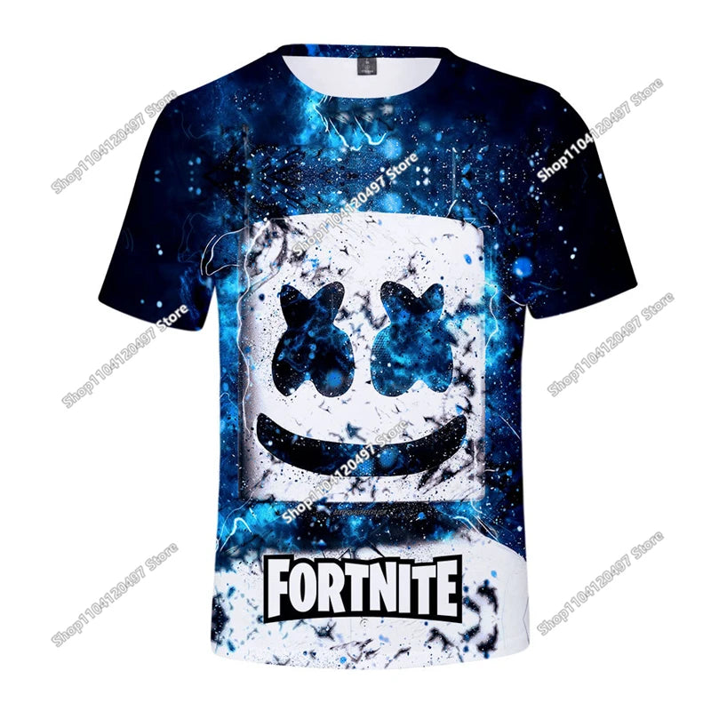 T-shirt Fortnite Victory Hero para Criança, Rapaz e Rapariga, Battle Royale 3D, Manga Curta