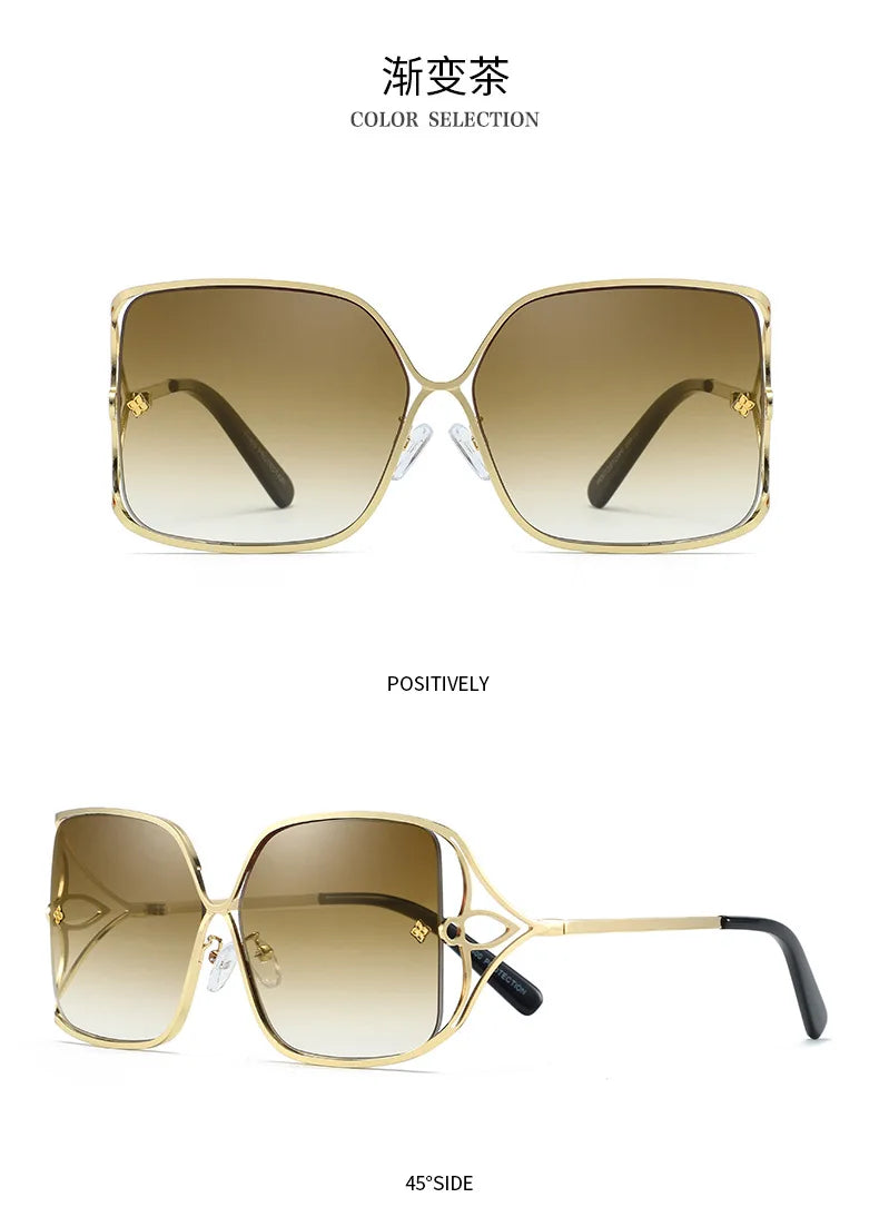 Fashion Oversized Sunglasses Women Big Frame Popular Luxury Brand Designer Shades Sun Glasses Oculos De Sol Feminino Gafas