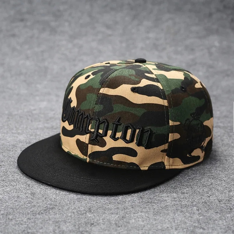 Men's Letter Embroidery Tide All-Match Flat Brim Baseball Cap Ladies Summer Hip-Hop Hat Outdoor Shade Adjustable Peaked Cap