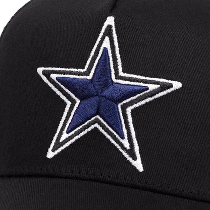 Simbolo semplice: stella a cinque punte. Ricamo. Cappellino da baseball da esterno. Traspirabilità estiva. Cappellino hip hop in rete. Cappellino da camionista.