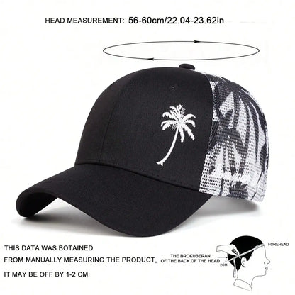 Men's Sun Protection Casual Mesh Cap Coconut Tree Truck Driver Hat gorras de béisbol moto gp baseball caps for men