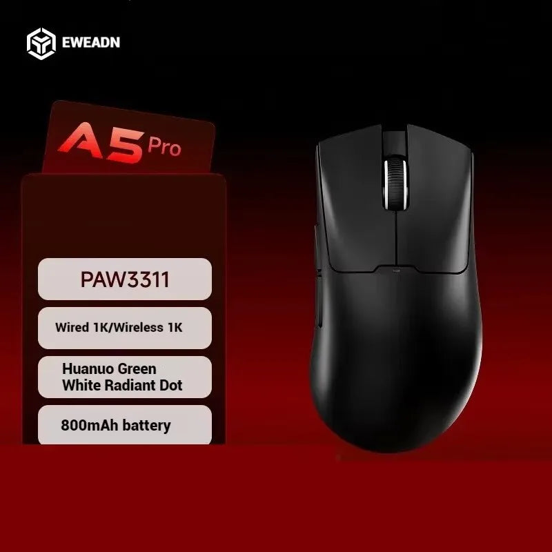 EWEADN A5 Pro Ultra wireless Lightweight Mouse Three-mode Paw3395/3311 22K/26KDPI Low Latency Gaming Mouse