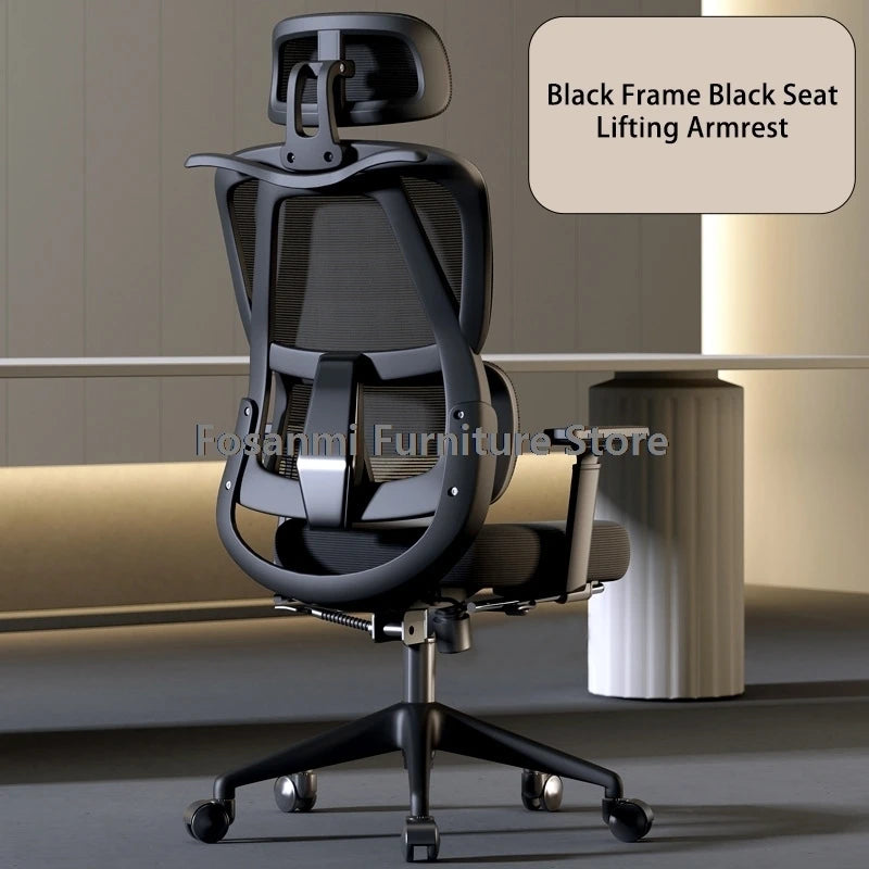 Silla de oficina ergonómica para ordenador con malla transpirable, reposabrazos, soporte lumbar ajustable, reposacabezas y diseño para escritorio, hogar y gaming