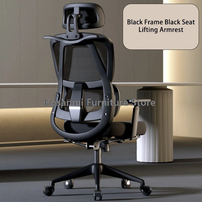 Silla de oficina ergonómica para ordenador con malla transpirable, reposabrazos, soporte lumbar ajustable, reposacabezas y diseño para escritorio, hogar y gaming