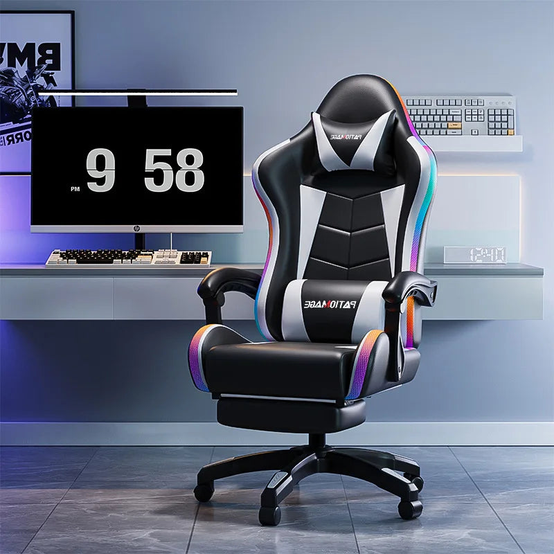 Ergonomic Gaming Office Chair with Adjustable Height, Comfortable Computer Desk Chair, E-Sports Chair with Armrests for Home & Office