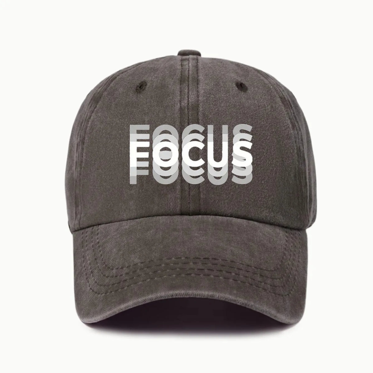 FOCUS – kšiltovka z prané bavlny s potiskem, nastavitelná, klasický styl, sportovní kšiltovka typu „duckbill“ pro muže i ženy