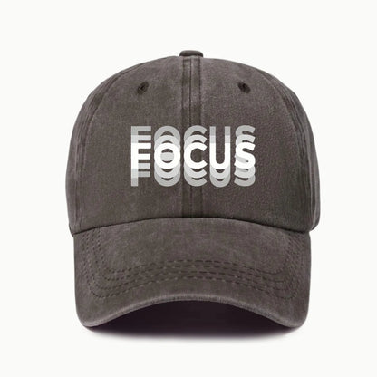 FOCUS – kšiltovka z prané bavlny s potiskem, nastavitelná, klasický styl, sportovní kšiltovka typu „duckbill“ pro muže i ženy