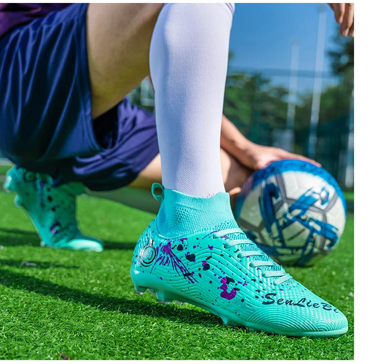Nouvelles chaussures de football professionnelles pour hommes, chaussures de football antidérapantes, unisexes, respirantes, chaussures de futsal, nouvelles chaussures à crampons, livraison directe, ultralégères