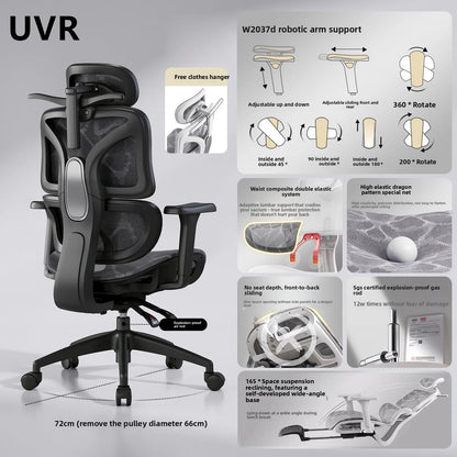 UVR Ergonomic Gaming Chair Comfortable Computer Chair with Footrest, Adjustable Office Chair, Reclining E-Sports Chair for Long Sitting and Work
