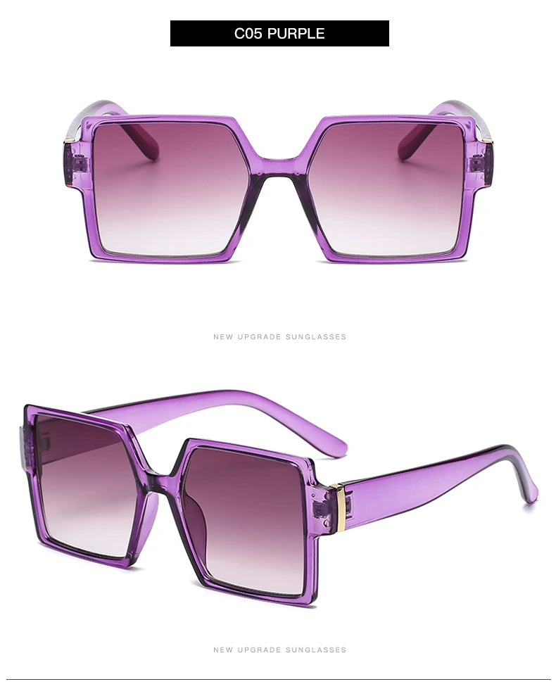 Cycling 1/2pcs Female Square Large Frame Sunglasses Women Retro Brand Big Frame Sun Glasses Black Fashion Gradient Eyeglasses