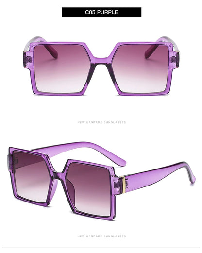 Cycling 1/2pcs Female Square Large Frame Sunglasses Women Retro Brand Big Frame Sun Glasses Black Fashion Gradient Eyeglasses