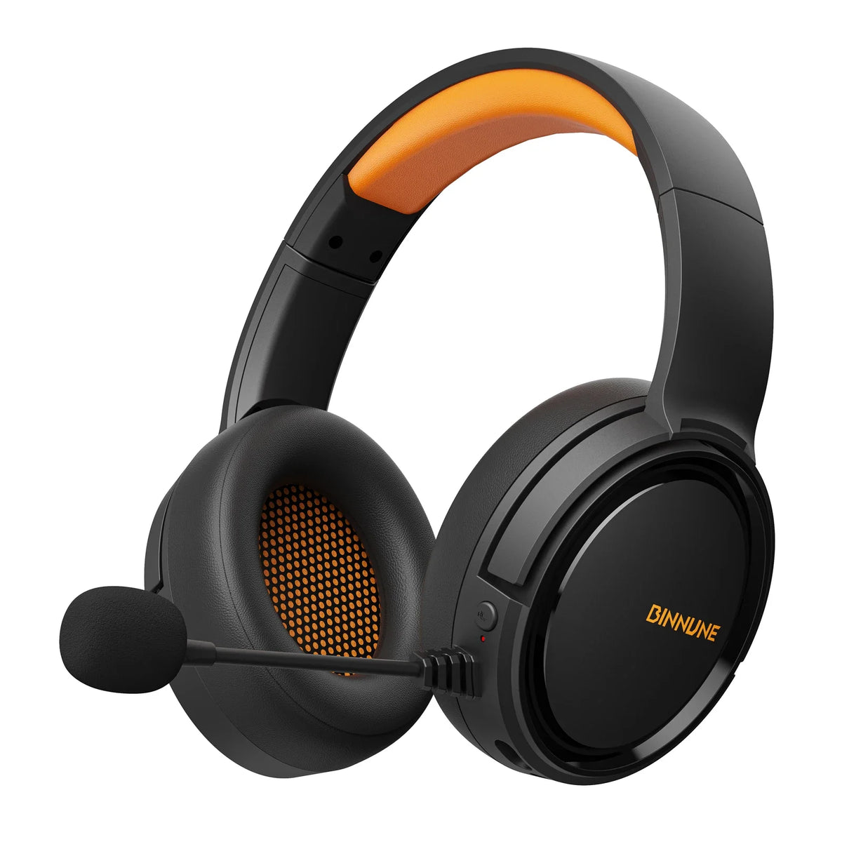 Casque de jeu sans fil BINNUNE avec micro, léger, circum-auriculaire, faible latence, Bluetooth, micro à réduction de bruit