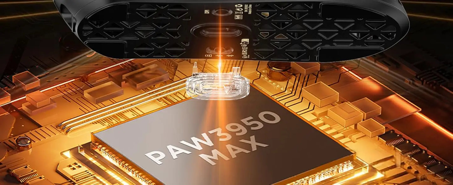Rato Gaming Sem Fios ATTACK SHARK R5 Ultra 8K em Fibra de Carbono com Sensor 42000 DPI-PAW3950 MAX — ultraleve de 39g para Win/Mac