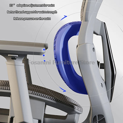 Silla de oficina ergonómica para ordenador con malla transpirable, reposabrazos, soporte lumbar ajustable, reposacabezas y diseño para escritorio, hogar y gaming