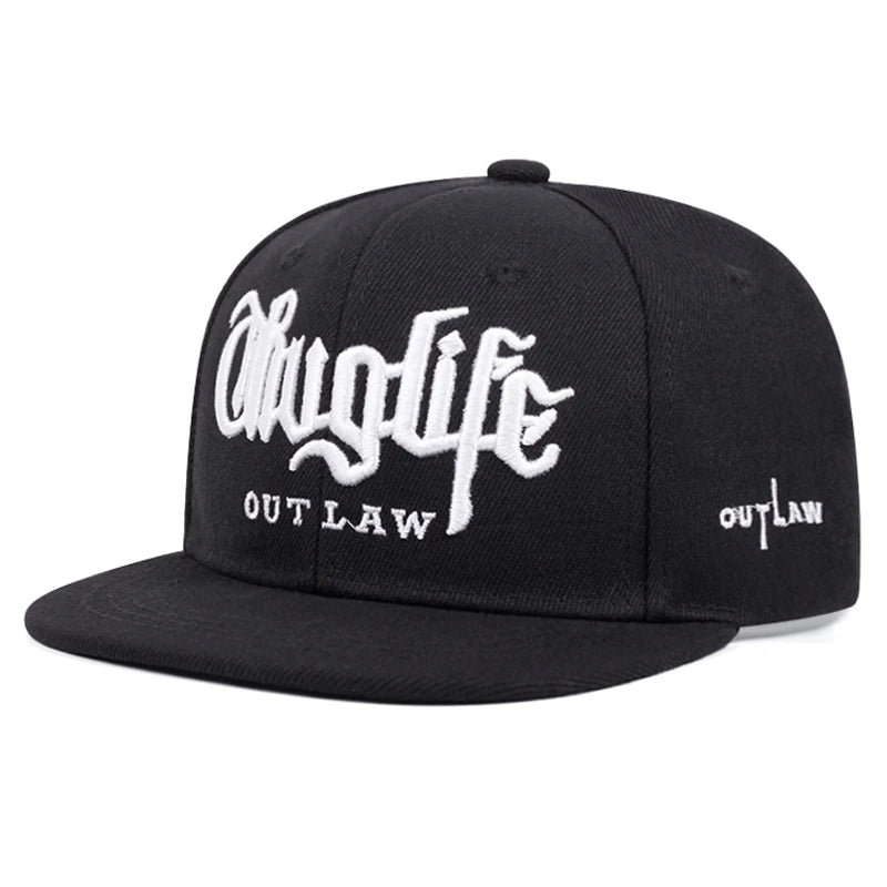 New Children's Thug LIFE Flat Edge Hat Men's Street Hip Hop Hat Women's Outdoor Cycling Fishing Sunshade Adjustable Baseball Hat