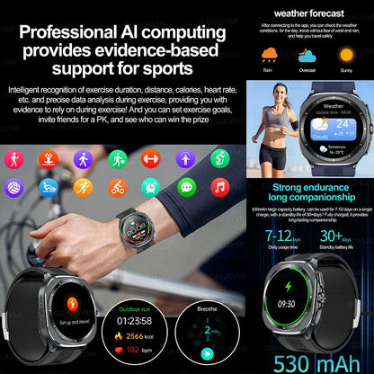 2026 New Health Track Smartwatch Air Pump Airbag True Blood Pressure Health Measure Smart Watch for Men and Women Blood Oxygen BT Call