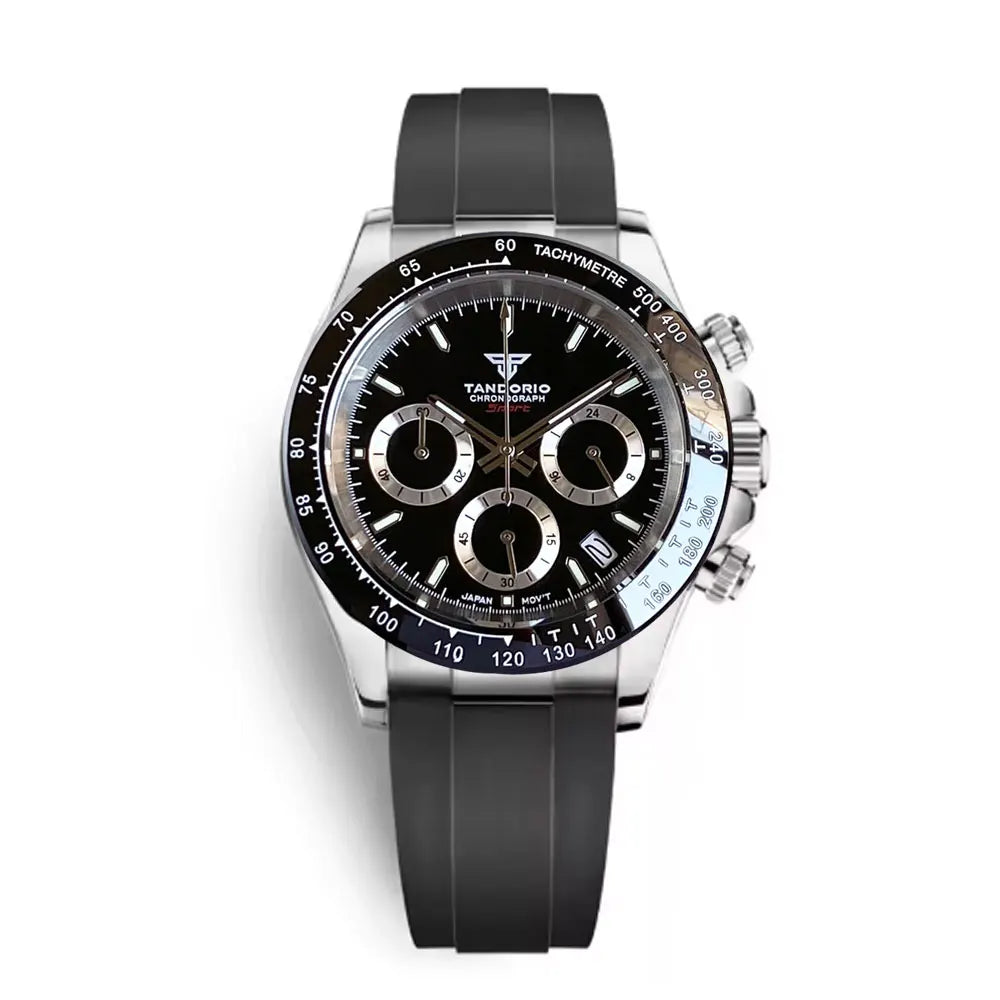 Orologio da uomo Luxury VK63 con movimento al quarzo, cronografo business 39mm in acciaio/oro rosa, datario e quadrante luminoso