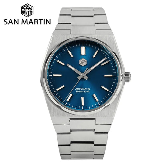 Relógio clássico de homem San Martin 40mm Miyota 9015, relógio de pulso mecânico automático de luxo elegante com bracelete de desengate rápido SN0023