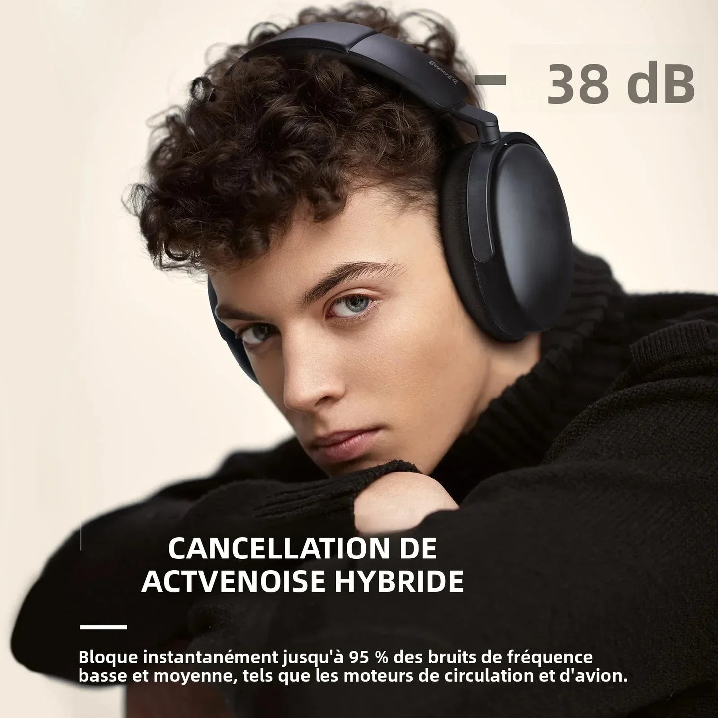 Auriculares inalámbricos Bluetooth 5.4 Oneodio SuperEQ A200 con ANC – Auriculares circumaurales con cancelación de ruido, micrófono ENC, audio Hi-Res y control desde app