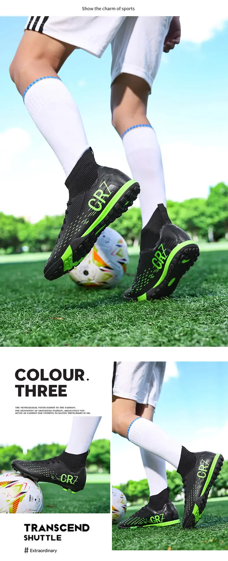 TF Long Stud Training Football Cleats Wear Resistant Breathable Firm Ground Outdoor Match Training Sports Footwear