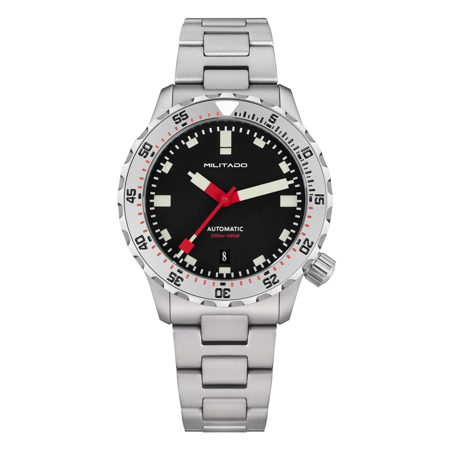 Militado ML20 39mm Men Watch PT5000 Automatic Movement Sapphire Luminova Watches Stainless Steel 200m Waterproof Wristwatch