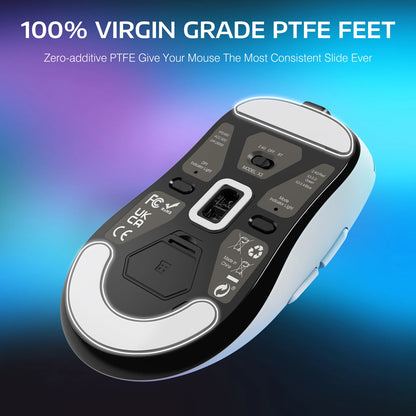 Ratón gaming inalámbrico ATTACK SHARK X3, ratón ergonómico para PC de 49g, tres modos, sensor óptico PAW3395 de 26K DPI, botones programables