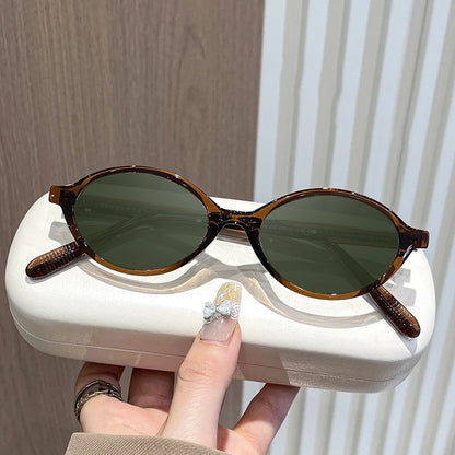 VICKY Simple Geometric Oval Small Frame Retro Design Women's Polarized Sunglasses UV Protection Customizable Prescription K9142