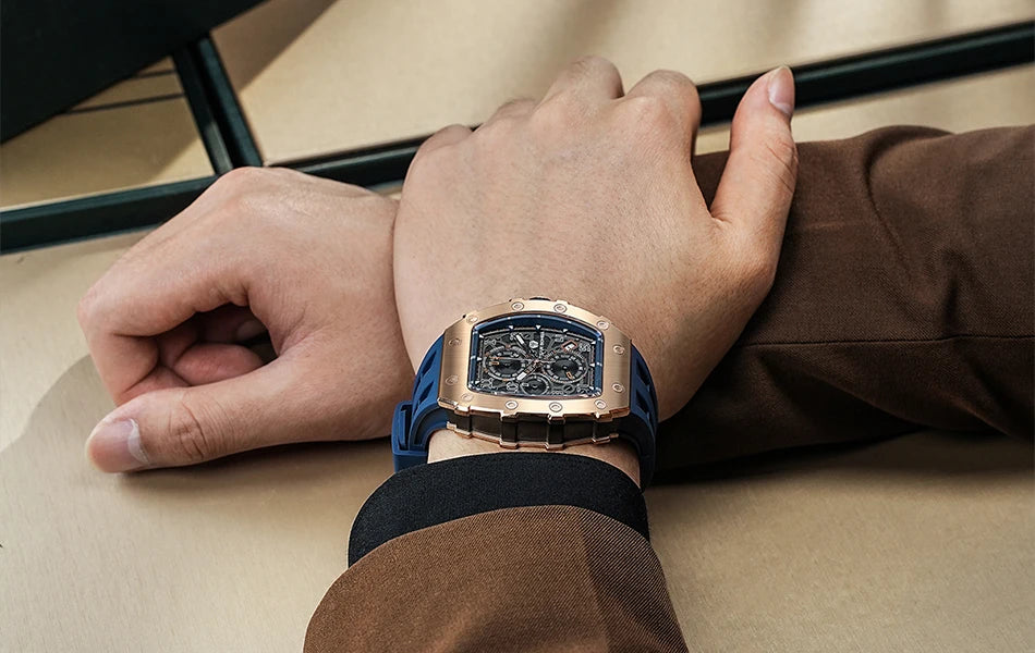 TSAR BOMBA New TB8204 Watch for Men, Japan Quartz Chronograph, 50M Waterproof Wristwatch, Fashion Sport Clock, Luxury Gift