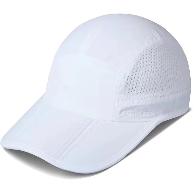 GADIEMKENSD Quick-Drying Foldable Portable Baseball Caps For Men Summer Sea Wave Embroidery Unisex Sport Sun Hats Snapback Cap