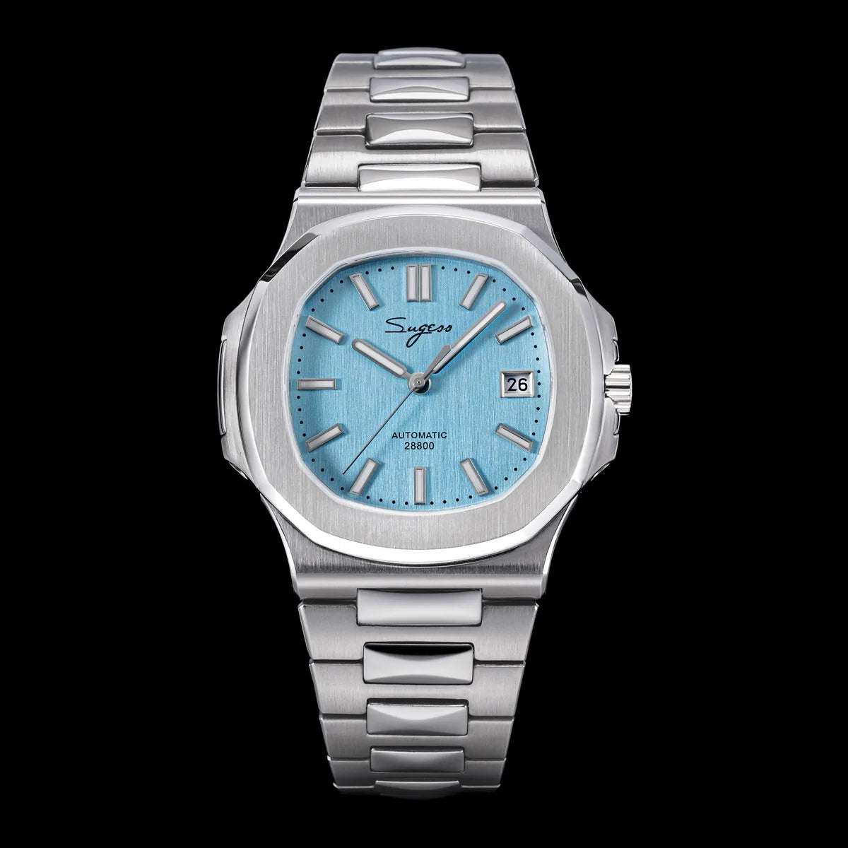 Orologio da uomo Sugess automatico meccanico, movimento Miyota 9015, quadrante MOP, luminoso, impermeabile 5bar, bracciale di lusso S466