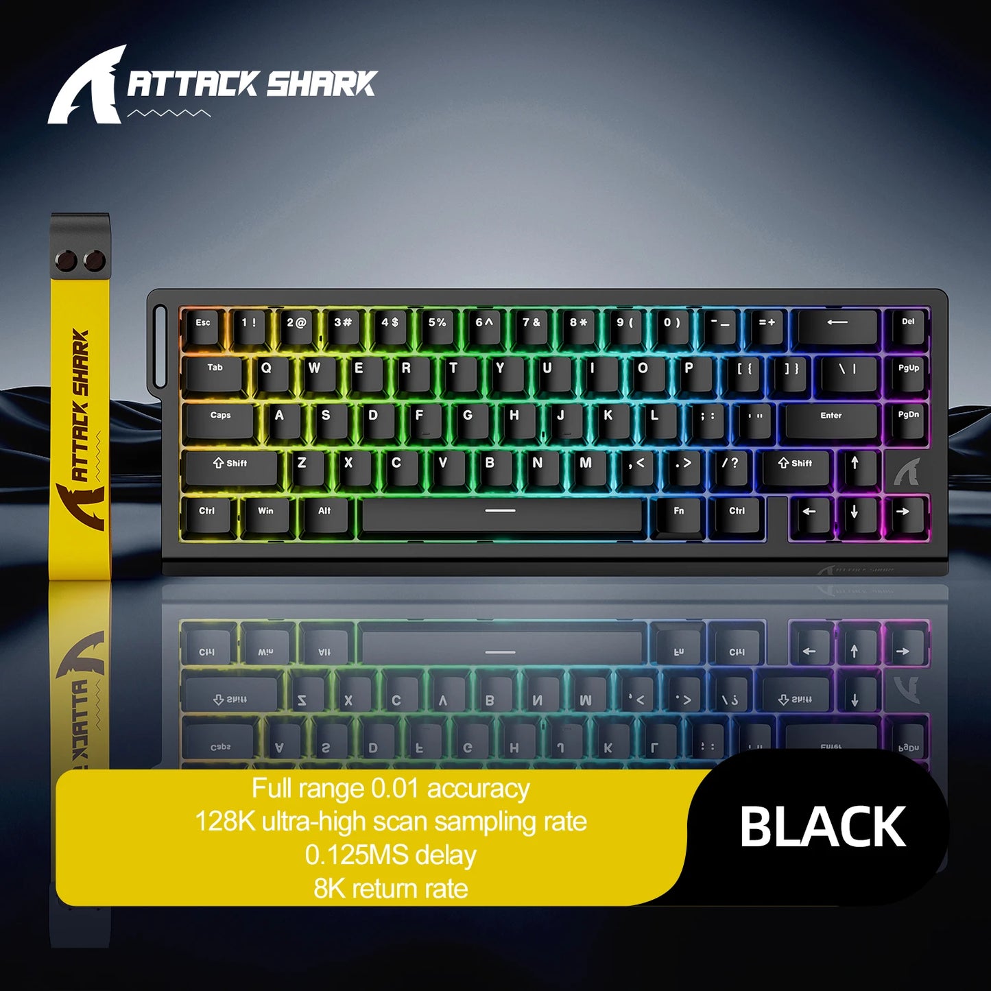 Teclado com interruptores magnéticos ATTACK SHARK X68HE com fios e FREEWOLF F68 com fios F68Pro sem fios para gaming profissional 8K Hz 0.01mm Rapid Trigger