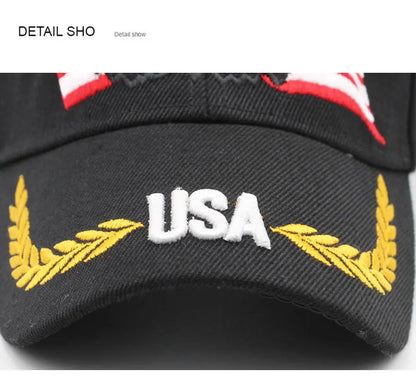 New Men's Animal Baseball Cap Patriotic Bald Eagle and American Flag Snapback Caps For Women USA 3D Embroidery Farm Trucker Hats