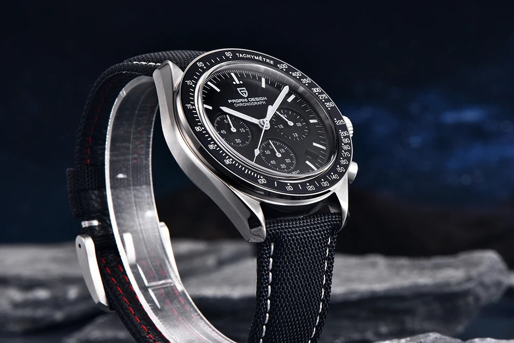 Часовник PAGANI DESIGN Moon – луксозен кварцов хронограф за мъже, спортен стил, сапфирно стъкло с антирефлекторно покритие, луминесцентен дисплей