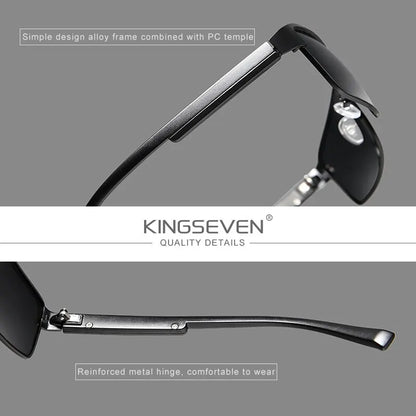 KINGSEVEN Men Polarized Photochromic Sunglasses Design Women Chameleon Sun Glasses UV400 Anti-glare Driving Square Eyeglasses