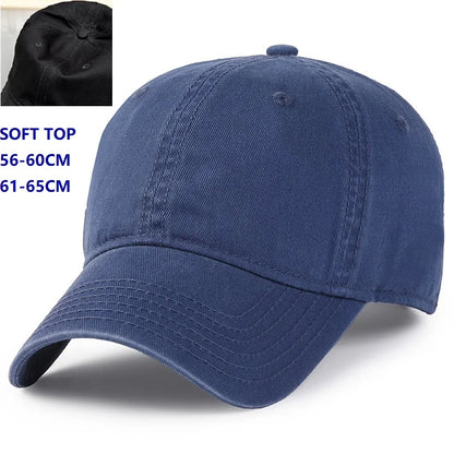Men Women Oversize XXL 100% Cotton Baseball Cap,Large Baseball Hat for Big Heads 56-63cm(23.5"-25.5"),Adjustable Plain Dad Cap